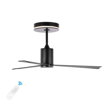 Levi 52" 1-Light Contemporary Minimalist 6-Speed Iron Height Adjustable Integrated LED Ceiling Fan with Remote - JONATHAN Y